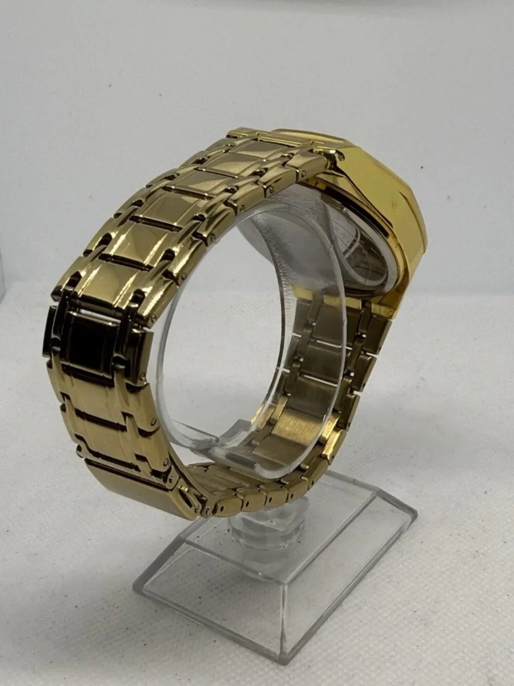 OPK 8139 Men's Quartz Watch Full Gold Tone Stainless Steel Eight-Sided Bezel